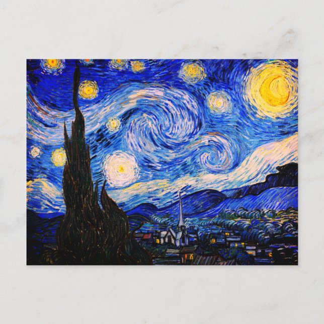 Cartão Postal A Noite Estrelada de Vincent Van Gogh (Frente)