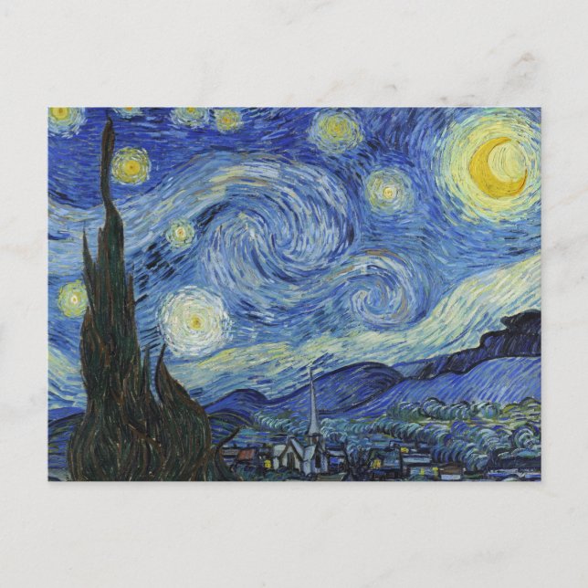 Cartão Postal A Noite Estrelada por Van Gogh (Frente)