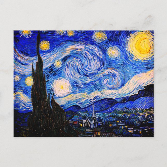 Cartão Postal A Noite Estrelada por Vincent Van Gogh (Frente)