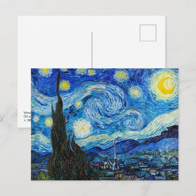 Cartão Postal A Noite Estrelada | Van Gogh | (Frente/Verso)