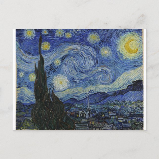 Cartão Postal A Noite Estrelada - Vincent Van Gogh (Frente)