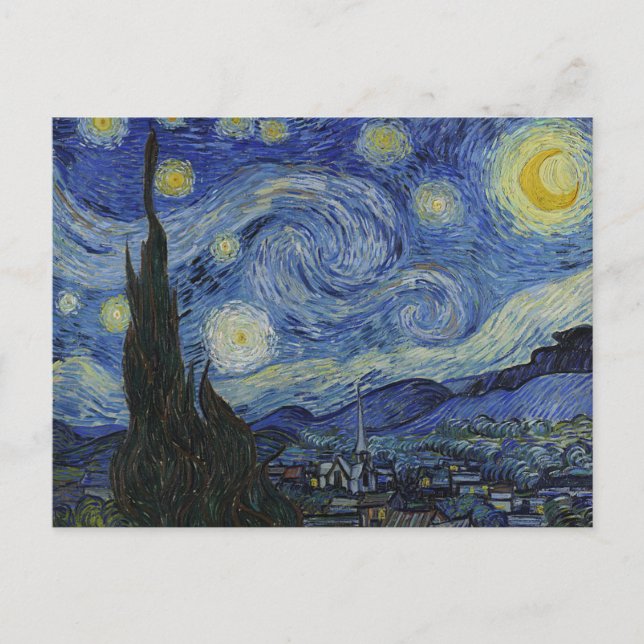 Cartão Postal A Noite Estrelada, Vincent Van Gogh, Cartões-posta (Frente)