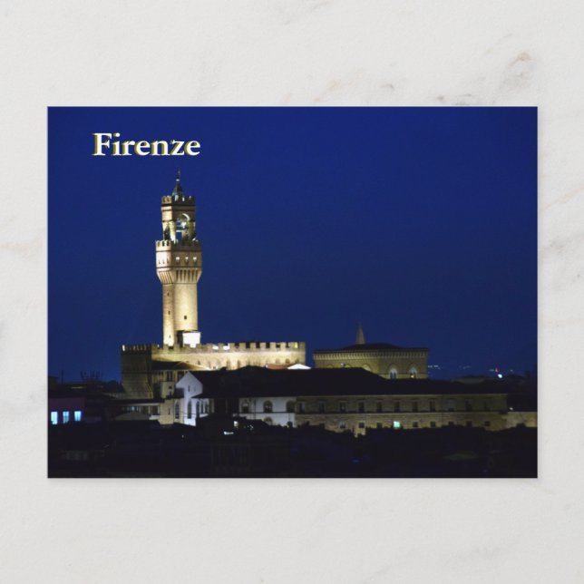 Cartão postal à noite Firenze (Frente)