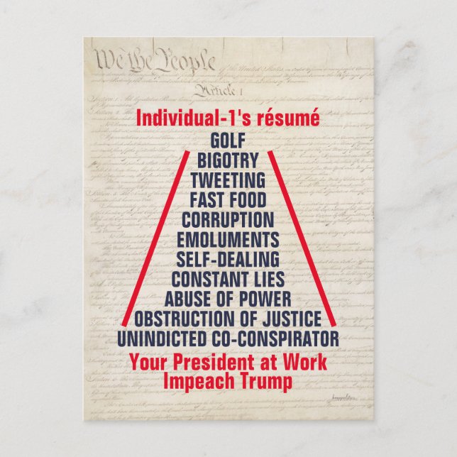 Cartão Postal A Obstrução Individual-1 Do Trump Está Presente Em (Frente)