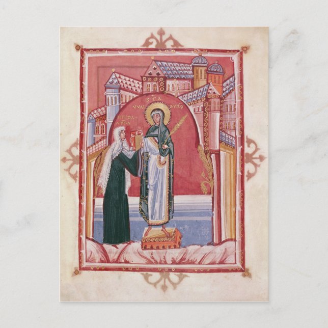 Cartão Postal A oferta da Abbess Hilda (Frente)