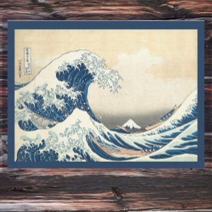 Cartão Postal A onda do Excelente - Vintage arte japonesa 