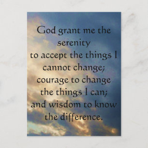Cartão Postal A Oração da Serenidade