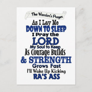 Cartão Postal A Oração do Guerreiro...RA Postcard