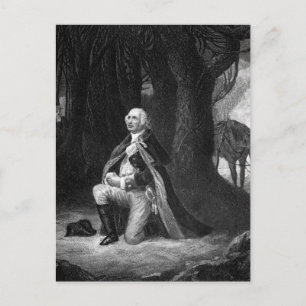 Cartão Postal A Oração no Vale Forge.  Imagem Gen_War