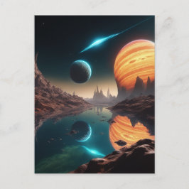 Cartão Postal A paisagem do exoplaneta de água aquática alieníge
