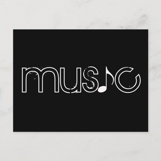 Cartão Postal a palavra música (Frente)