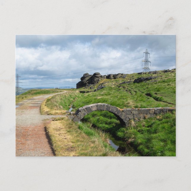 Cartão Postal A Pedra da Chuva, Blackstone Edge (Frente)