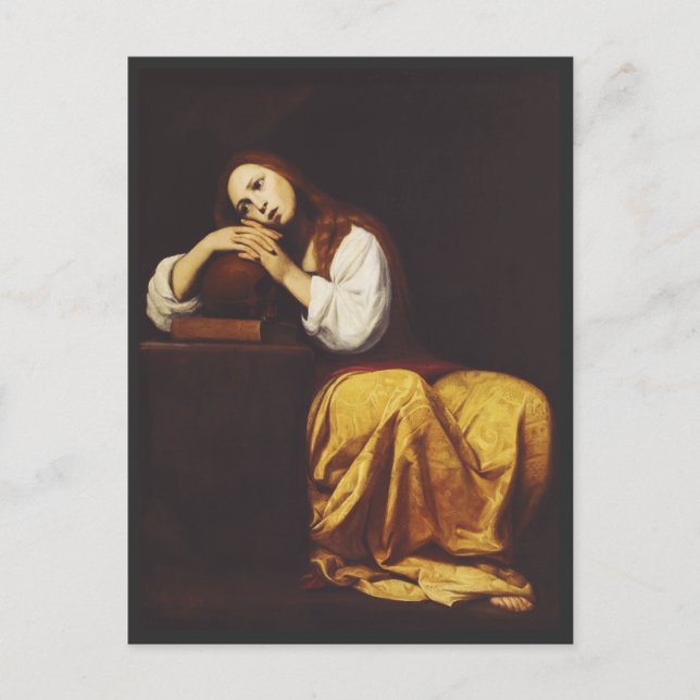 Cartão Postal A penitente Mary Magdalene por Giacomo Galli (Frente)