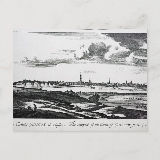 Cartão Postal A perspectiva da cidade de Glasgow (Frente)
