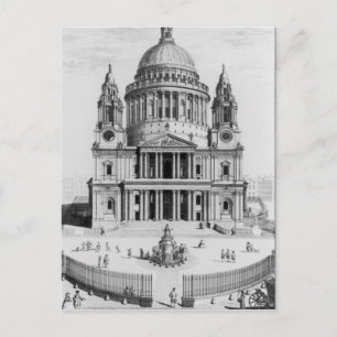 Cartão Postal A perspectiva ocidental das Ruas. A catedral de Pa