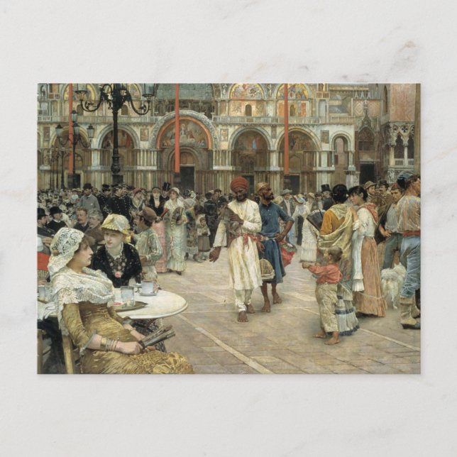 Cartão Postal A Piazza do Santo Mark's, Veneza, 1883, por Willia (Frente)