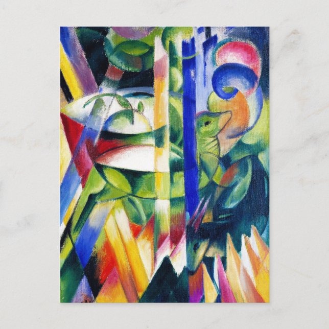 Cartão Postal A pintura de Little Mountain Goats de Franz Marc (Frente)