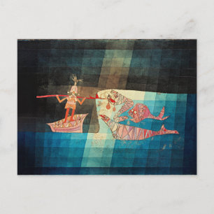 Cartão Postal A pintura de Paul Klee, Os Navegadores,