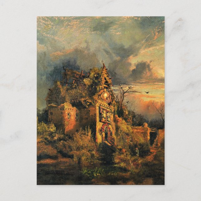 Cartão Postal A pintura de Thomas Moran, A Casa Assombrada, (Frente)