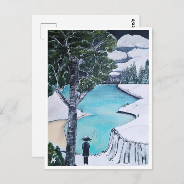 Cartão Postal A pintura do pescador por Alfred Fox Collectable (Frente/Verso)