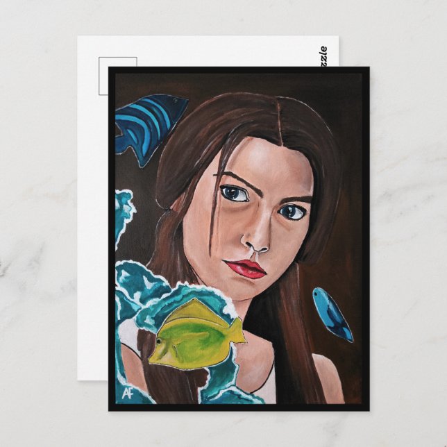 Cartão Postal A pintura do trevo cruzado por estrelas feita por  (Frente/Verso)