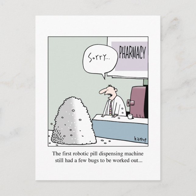 Cartão Postal A placa automática do dispensador de comprimidos (Frente)