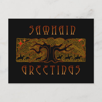 Cartão Postal A placa Samhain da árvore do Excelente