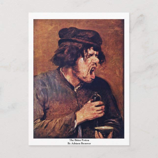 Cartão Postal A Poção Amarga De Adriaen Brouwer (Frente)