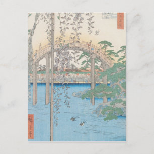 Cartão Postal A ponte com Wisteria ou Kameido Tenjin