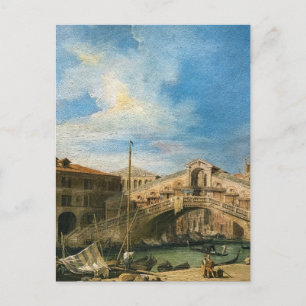 Cartão Postal A Ponte de Rialto a partir do Sul por Canaletto