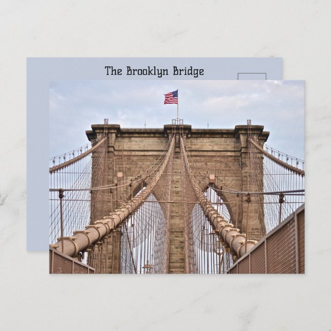 Cartão Postal A ponte do Brooklyn Postcard New York America (Frente/Verso)