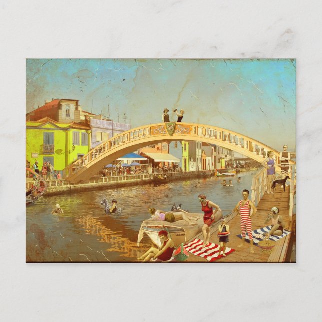 Cartão Postal A Ponte dos Carcavelos de Aveiro (Portugal) (Frente)