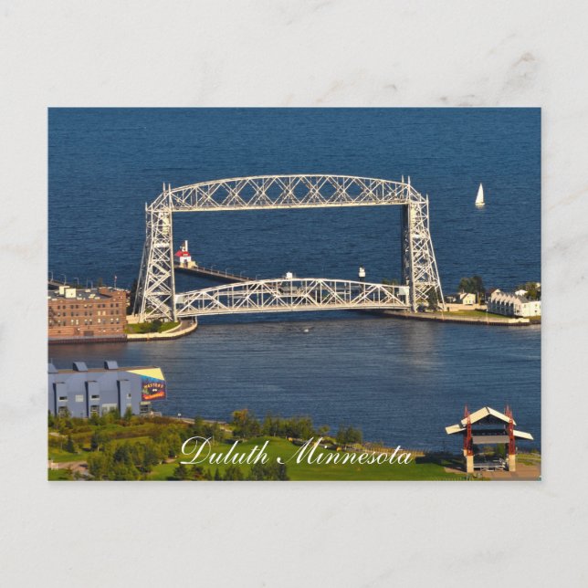 Cartão Postal A Ponte Elevatória de Duluth Minnesota (Frente)