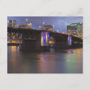 Cartão Postal A ponte Morrison sobre o rio Willamette