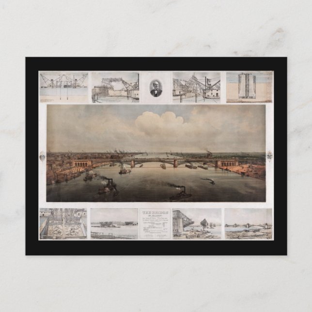 Cartão Postal A ponte na Rua Louis Missouri (Frente)