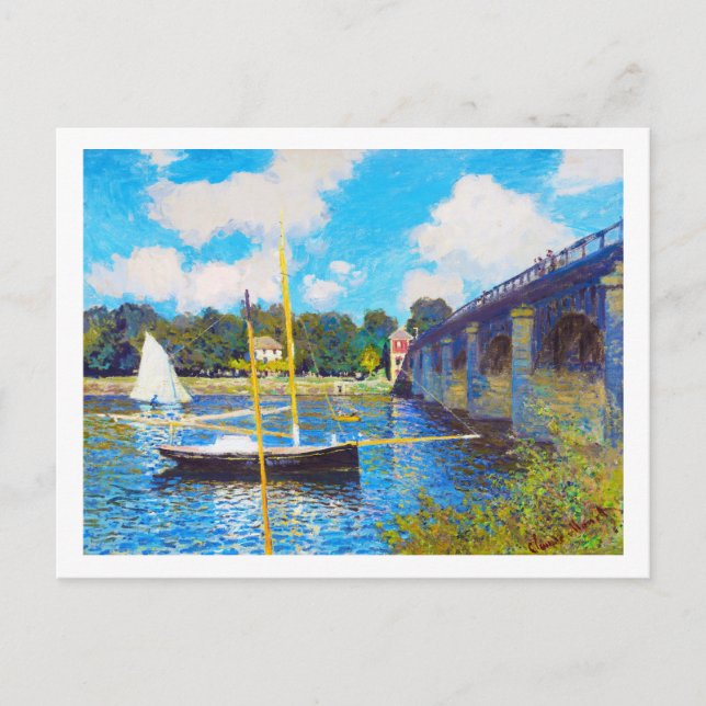 Cartão Postal A ponte no Argenteuil Claude Monet (Frente)
