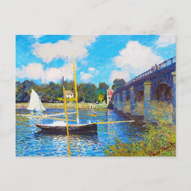Cartão Postal A ponte no Argenteuil Claude Monet (Frente)