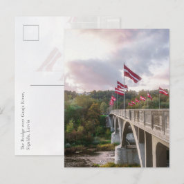 Cartão Postal A Ponte sobre o Rio Gauja, Sigulda, Letônia