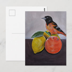 Cartão Postal A Pose Tranquila do Oriole Pintura de Alfred Fox