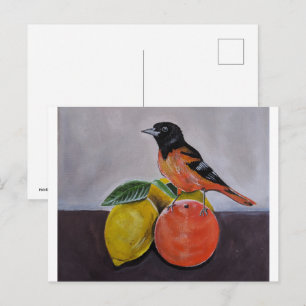 Cartão Postal A Pose Tranquila do Oriole Pintura de Alfred Fox