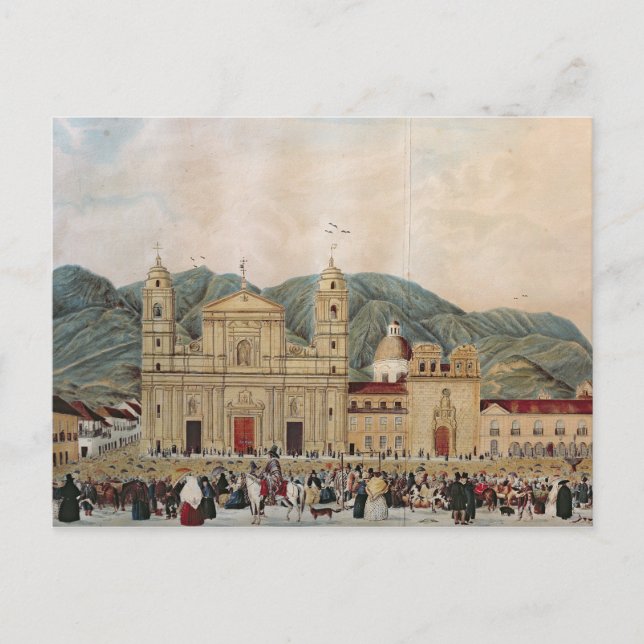 Cartão Postal A Praça Bolivar, Bogotá, 1837 (Frente)