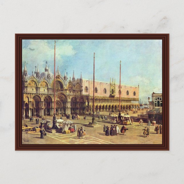 Cartão Postal A Praça de São Marcos. Por Canaletto (Frente)