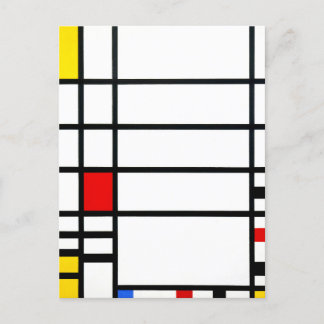 Cartão Postal A Praça de Traffic por Piet Mondrian - Arte Modern