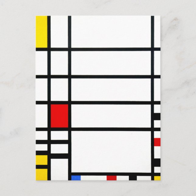 Cartão Postal A Praça de Traffic por Piet Mondrian - Arte Modern (Frente)