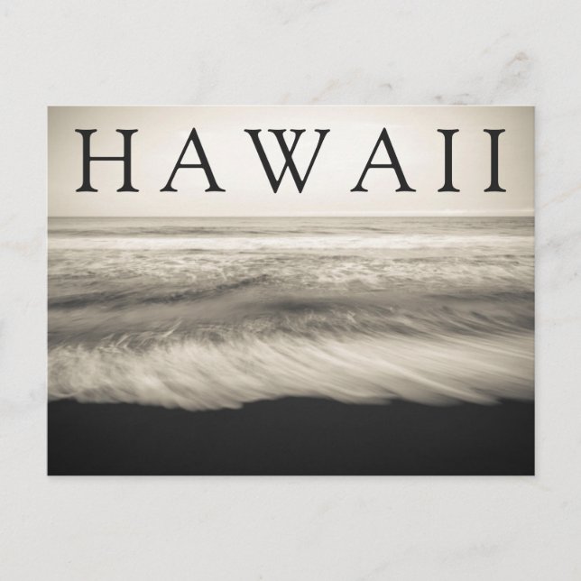 Cartão Postal A Praia da Grande Ilha do Havaí | Feliz Aniversári (Frente)