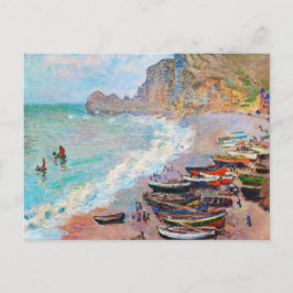Cartão Postal A praia de Etretat Claude Monet