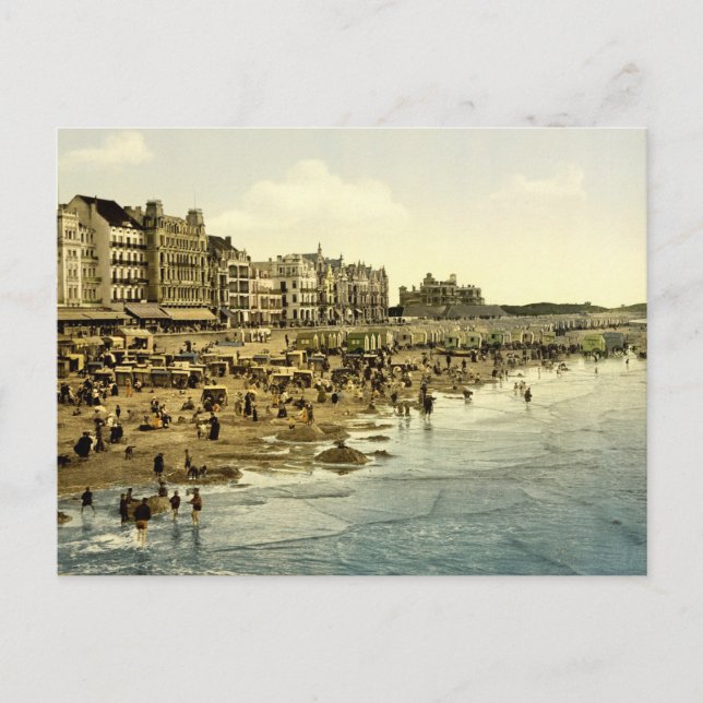 Cartão Postal A praia em Ostend Belgium (Frente)