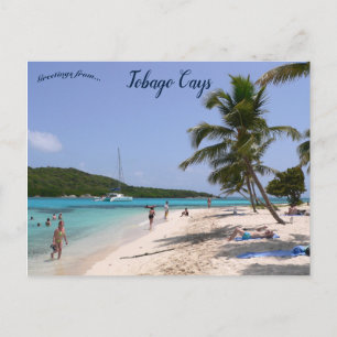 Cartão Postal A praia em Tobago Cays