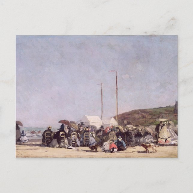 Cartão Postal A praia em Trouville, 1864 (Frente)