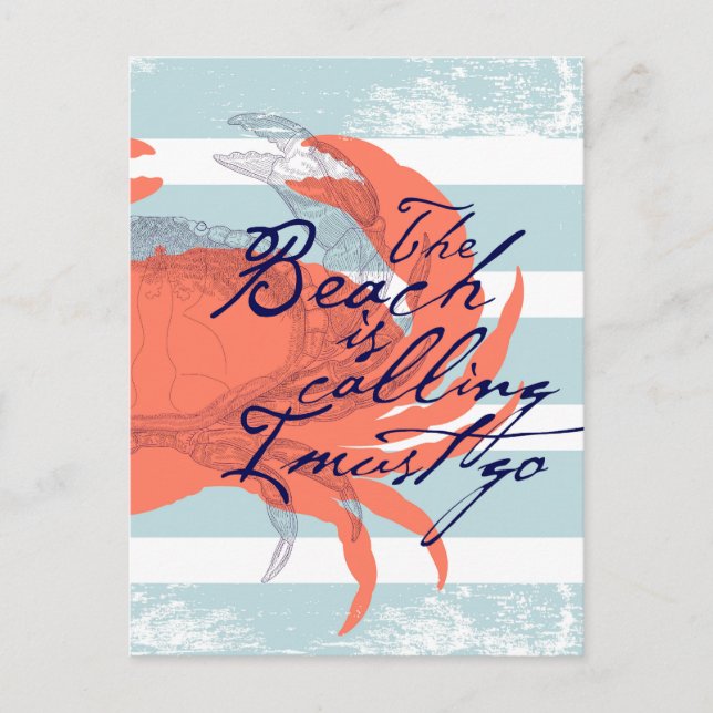 Cartão Postal A Praia está chamando Eu Preciso Ir (Frente)